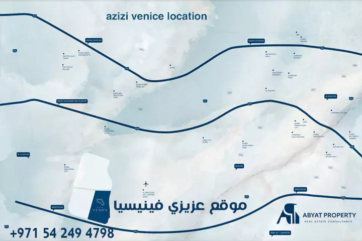 azizi location موقع عزيزي فينيسيا دبي