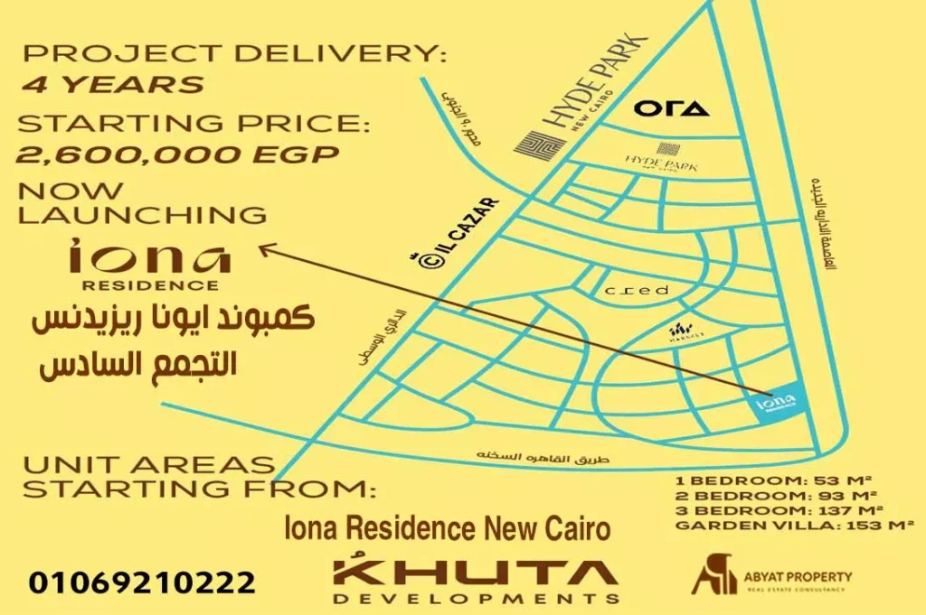 اسعار كمبوند ايونا ريزيدنس التجمع السادس Iona Residence New Cairo 